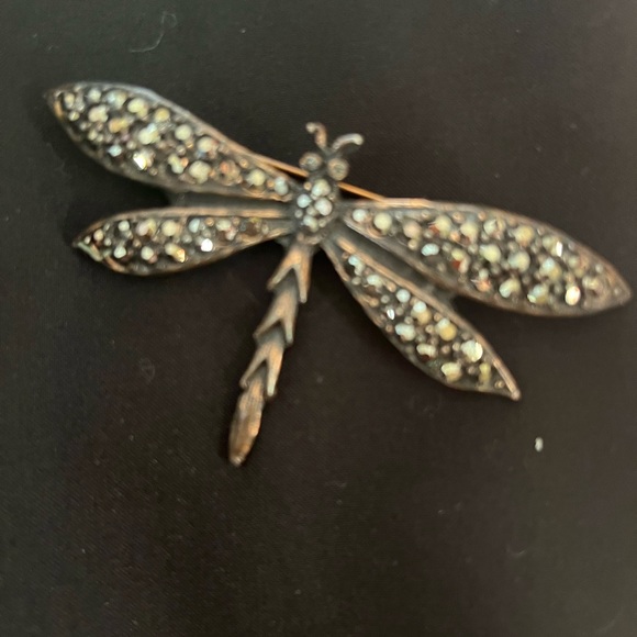 Danny Pollak Dragonfly brooch and matching clip earrings - Picture 4 of 4